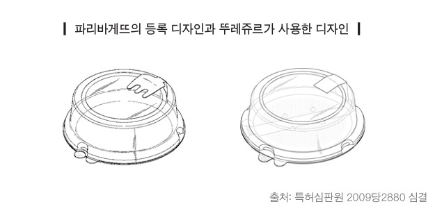 파리바게뜨-등록디자인-뚜레쥬르-사용디자인